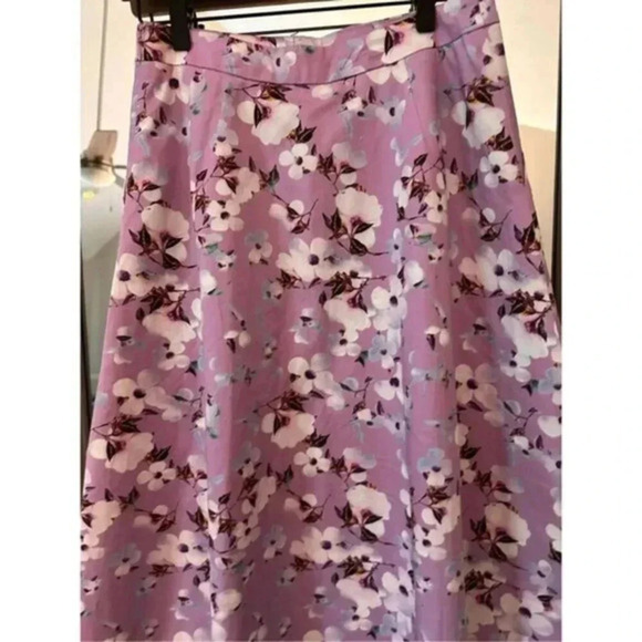 Talbots 2 Petite Floral Midi Skirt NWOT Pink - Picture 6 of 7